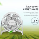 Orico Mini USB fan - rotates 360 degrees - 1.5W - <35dB -Incl. type-A to Micro B cable of 1M - White