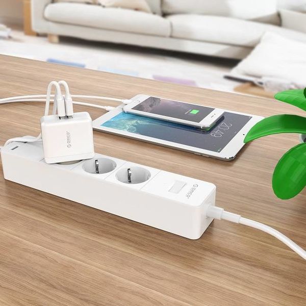 Orico Dual USB charger - travel / home charger with 2x USB charging ports - IC chip - 15W - White