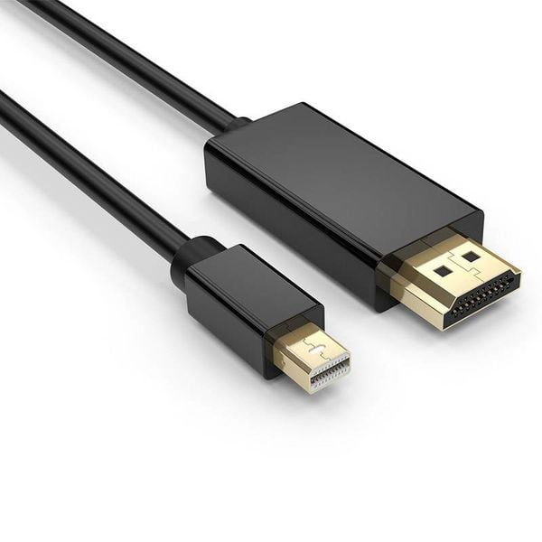 Gold Plated Mini DisplayPort to HDMI cable 2k Full HD - 5 meter black - Copy