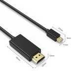 Gold überzogenes Mini Displayport auf HDMI-Kabel 2k HD - 5m schwarz - Copy - Copy