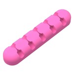 Selbstklebender Kabelhalter - Organisieren Sie bis zu 5 Kabel mit einer Dicke von 5 mm - 3M - Pink