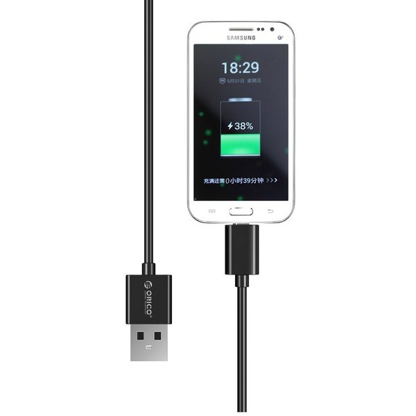 Orico USB Typ-A zu Micro USB Lade- und Datenkabel - 3A - Kabellänge: 50CM - Schwarz