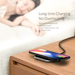 Orico Draadloze smartphone oplader met 10Watt Fast Charging - Ultra dun design van 5.8mm - 2D curved glass - Leren onderkant - Incl. 1M kabel -  Zwart
