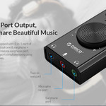 Orico Externe Soundkarte mit Lautstärkeregler - Stereo und Audio - => 80 dB - Schwarz