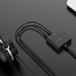 Orico USB geluidskaart met 10 cm kabel - Microfoon, speaker en headset functie - Zwart