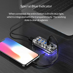 Orico Transparenter USB3.0 Hub mit 4 Ports - 5 Gbit / s - Spezielle LED-Anzeige - Datenkabel von 100 cm