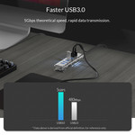 Orico Transparent USB3.0 Hub with 7 ports - 5 Gbps - Special LED indicator - Data cable of 100cm