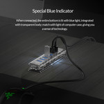 Orico Transparante USB3.0 Hub met 7 poorten – 5 Gbps – Speciale LED-indicator – Datakabel van 100cm
