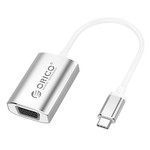 Orico Adaptateur USB-C vers VGA en aluminium - 4K Ultra HD - 1080P @ 60Hz - pour MacBook, Mi NoteBook Air, Huawei MateBook et Lenovo YOGA - Style Mac - Câble 15CM - Argent