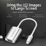 Orico Aluminium USB-C naar VGA Adapter – 4K Ultra HD – 1080P@60Hz - voor MacBook, Mi NoteBook Air, Huawei MateBook en Lenovo YOGA – Mac Style – 15CM Kabel – Zilver
