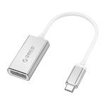 Orico Adaptateur USB-C vers DisplayPort en aluminium - 4K Ultra HD @ 60Hz - pour MacBook, Mi NoteBook Air, Huawei MateBook et Lenovo YOGA - Style Mac - Câble 15CM - Argent