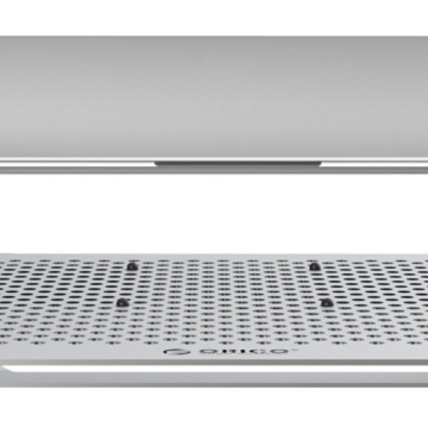 Orico Multifunctionele aluminium laptopkoeler / laptophouder met ventilatoren - Warmtegeleiding, Kabelmanagement en Ergonomische houding - 21dB - voor Laptops tot 15 Inch - Mac Style - Zilver