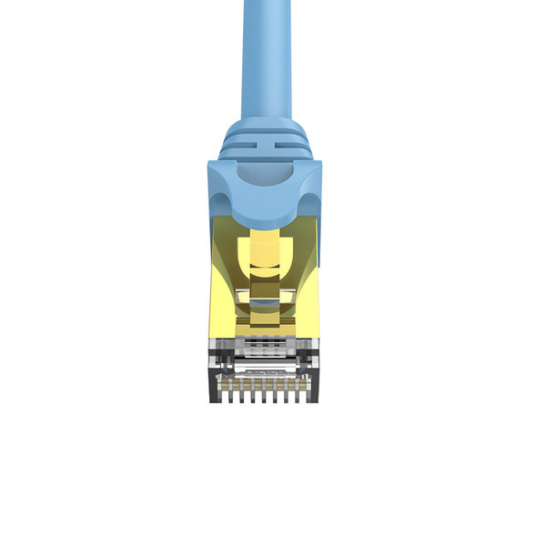 Orico Câble Ethernet RJ45 Gigabit - CAT6 - 1000Mbps - Câble rond de 1 mètre de long - Convient pour routeur, échangeur, hub etc. - Broche plaquée or - Bleu