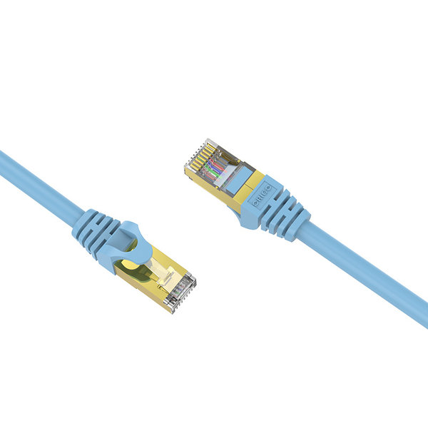 Orico Câble Ethernet RJ45 Gigabit - CAT6 - 1000Mbps - Câble rond de 1 mètre de long - Convient pour routeur, échangeur, hub etc. - Broche plaquée or - Bleu