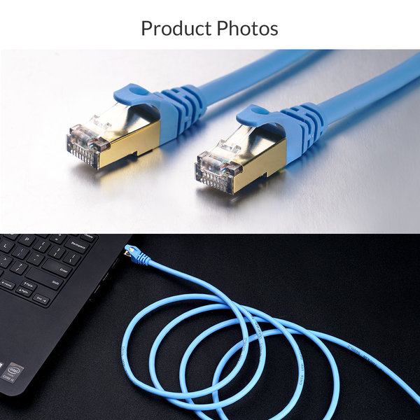 Orico RJ45 Gigabit Ethernet kabel – CAT6 – 1000Mbps – Ronde kabel  van 1 meter lang – Geschikt voor o.a. router, exchanger, hub etc. -  Goud vergulde pin – Blauw
