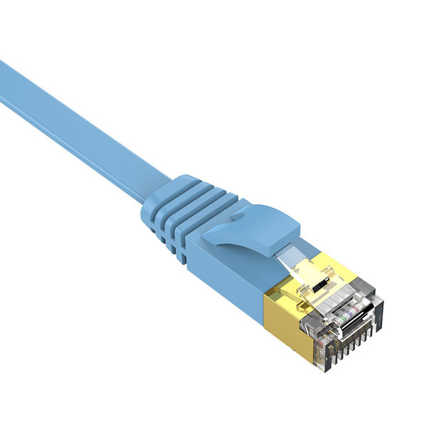 Orico RJ45-Gigabit-Ethernet-Kabel - CAT6 - 1000 Mbit / s - 10 Meter langes Flachkabel - Geeignet für Router, Wärmetauscher, Hub usw. - Vergoldeter Stift - Blau