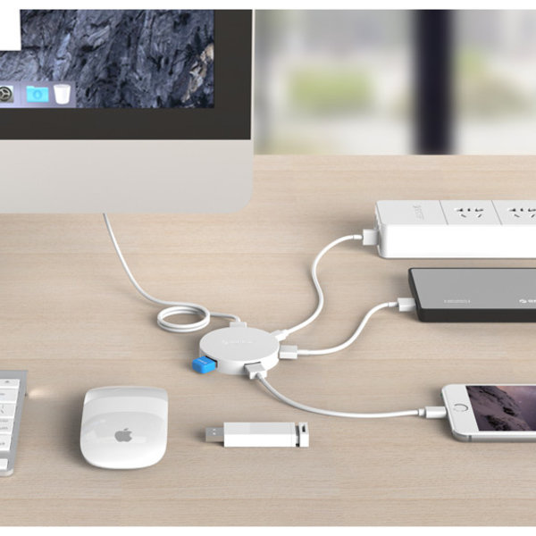 Orico Runder USB 3.0-Hub mit 4 USB 3.0-Anschlüssen - OTG-Funktion - Weiß