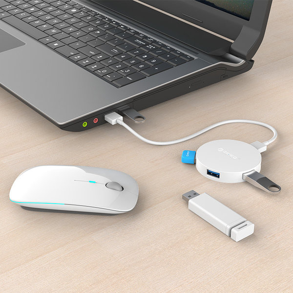 Orico Runder USB 3.0-Hub mit 4 USB 3.0-Anschlüssen - OTG-Funktion - Weiß