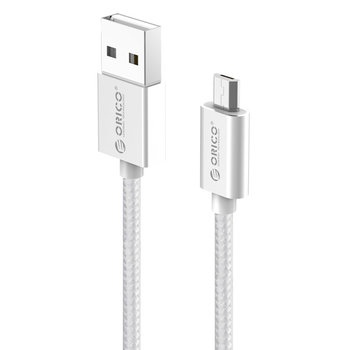 USB-A naar Micro USB laadkabel - 2.4A - 15 cm - Zilver