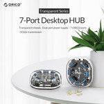 Transparent USB 3.0 hub with 7 USB ports