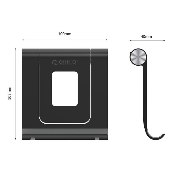 Orico Support pour smartphone et tablette sur le bureau - rotatif à 360 degrés - blanc / noir