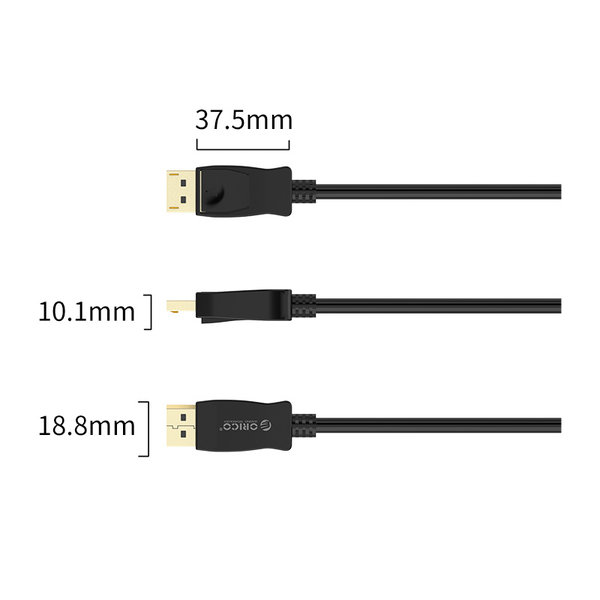 Orico DisplayPort to DisplayPort cable 3 meters - Black
