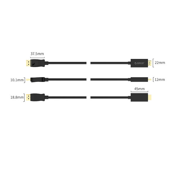 Orico DisplayPort naar HDMI kabel 1 meter - zwart