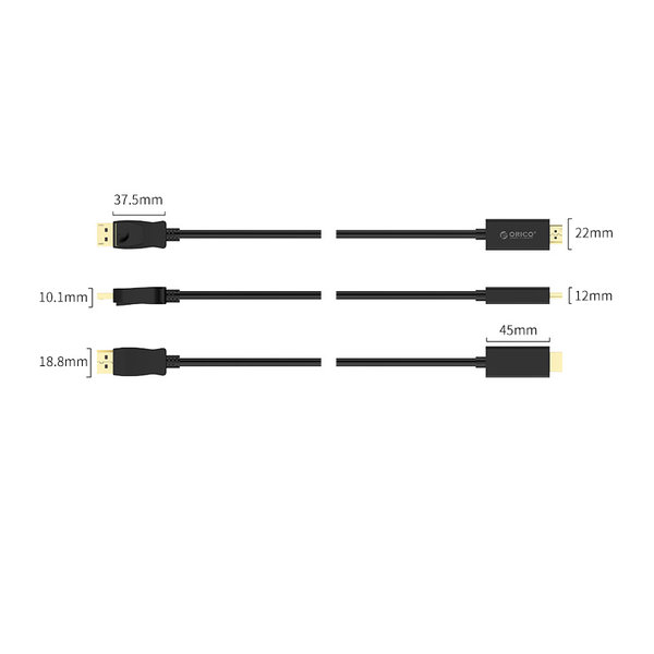 Orico DisplayPort naar HDMI kabel 3 meter - zwart