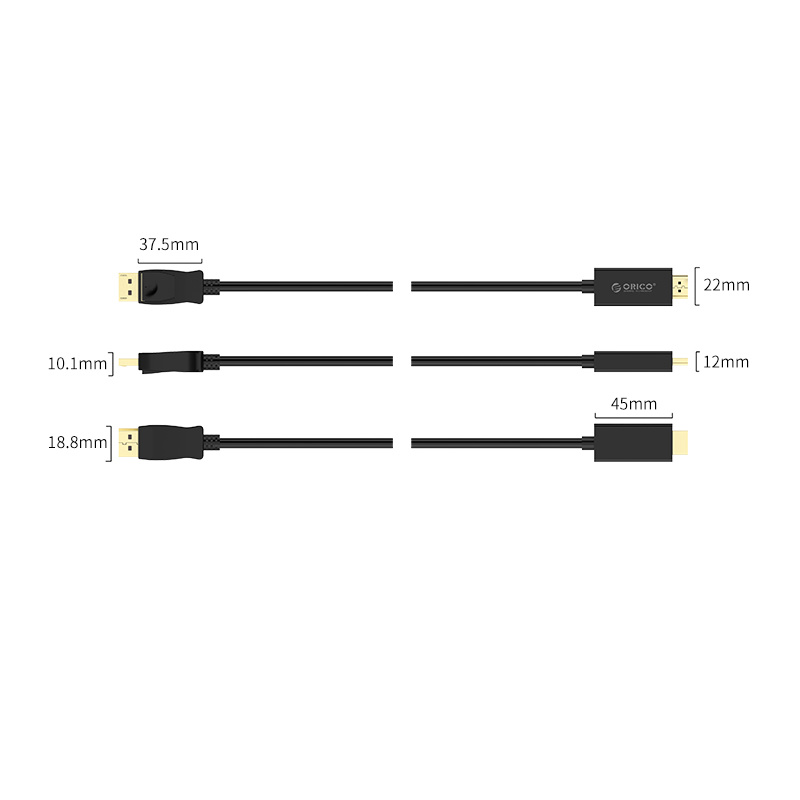 Plaqué or Mini DisplayPort vers HDMI HD 2k - 5m noir - Copy - Orico