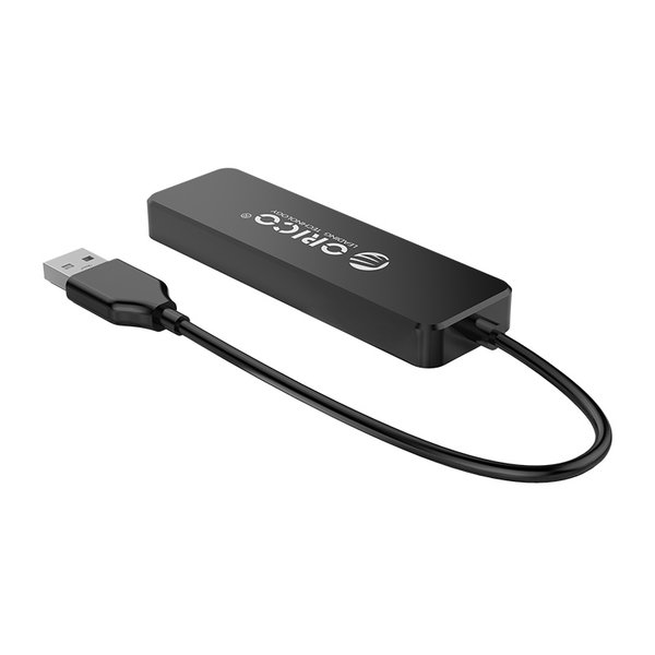 Orico USB 2.0 Hub mit 4 USB A-Anschlüssen - extra dünn - schwarz