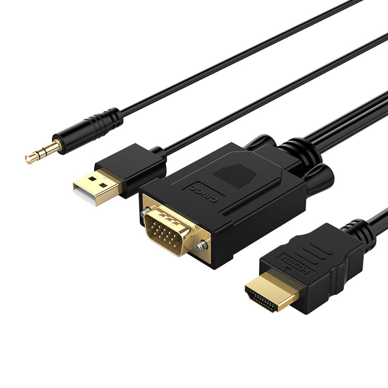 Orico Un adaptateur HDMI vers VGA - Full HD - plaqué or - 17 cm