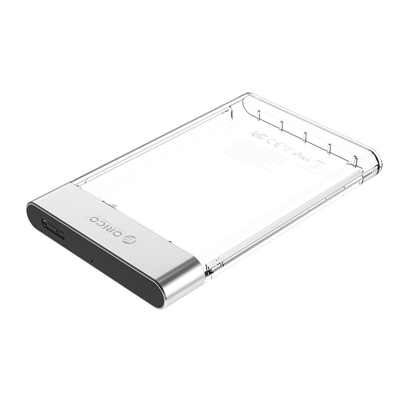 Kunststoff und Zoll Festplatte Orico 2,5 - transparent - Aluminium