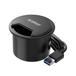 Orico Inbouw-hub voor bureau - 2x USB3.0, 1x USB-C, 2x audio - zwart