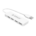 Orico USB 2.0 Hub mit 4 USB A-Anschlüssen - extra dünn - weiß