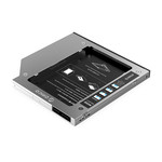 Laptop caddy for hard disk up to 9.5mm - SATA - silver