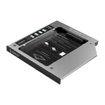 Laptop-Caddy für Festplatte bis 9,5 mm - SATA - Silber