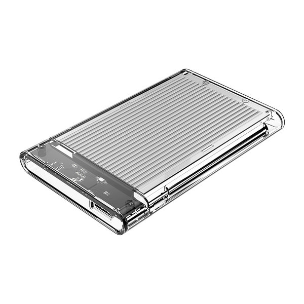 Boîtier de disque dur de 2,5 pouces - transparent / aluminium - argent