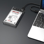 2.5 inch hard disk enclosure - transparent / aluminum - silver