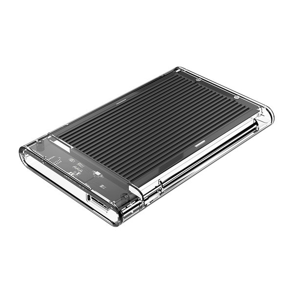 2.5 inch hard disk enclosure - transparent / aluminum - black