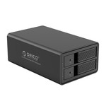 Orico 3.5 inch dual-bay external hard drive enclosure - aluminum - black