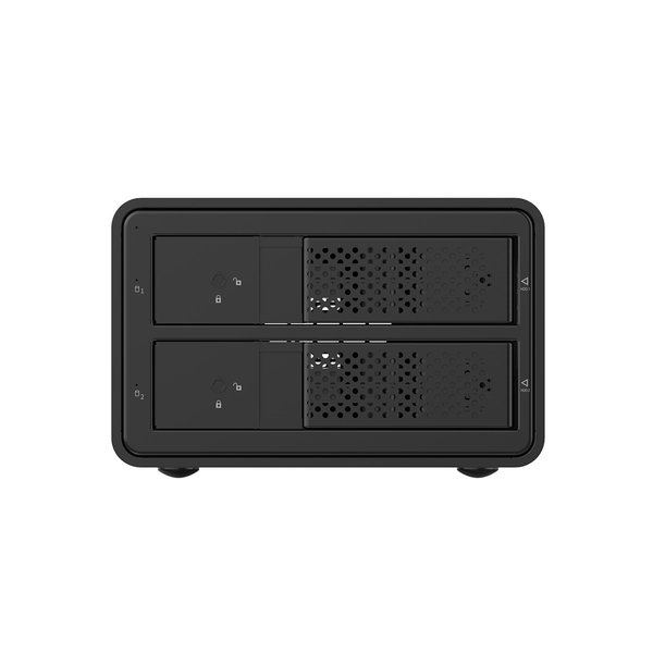 Orico 3.5 inch dual-bay external hard drive enclosure - aluminum - black