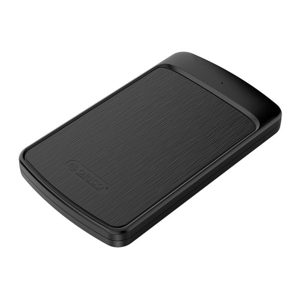 2.5 inch hard disk enclosure with sliding cover - brushed black