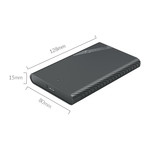 2.5 inch portable hard disk enclosure - unique design - black