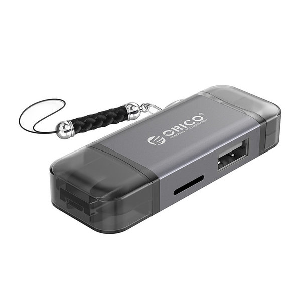 Lecteur de cartes 6 en 1 - USB 3.0 - USB-C / Micro-USB / USB - Gris