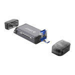 6-in-1 kaartlezer - USB 3.0 - USB-C / Micro-USB / USB - Grijs