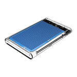 2.5 inch hard disk enclosure - transparent / aluminum - blue