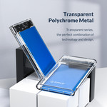 2.5 inch hard disk enclosure - transparent / aluminum - blue