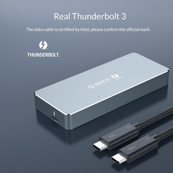 Thunderbolt 3 ™ NVME M.2 SSD-Gehäuse - 40 Gbit / s - USB-C - Sky Grey