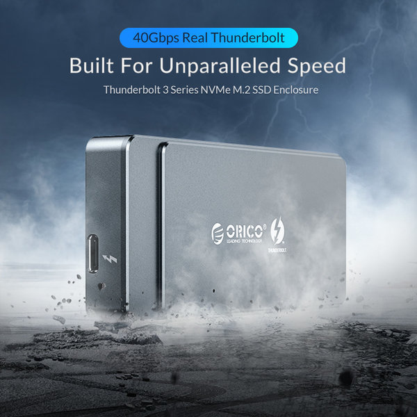 Boîtier SSD Thunderbolt 3 ™ NVME M.2 - USB-C - 40 Gbit / s - Gris ciel