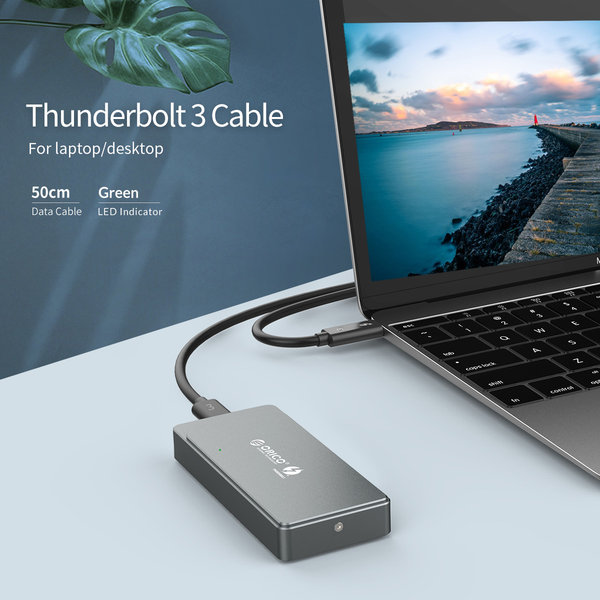 Thunderbolt 3 ™ NVME M.2 SSD Enclosure - USB-C - 40Gbps - Sky Gray